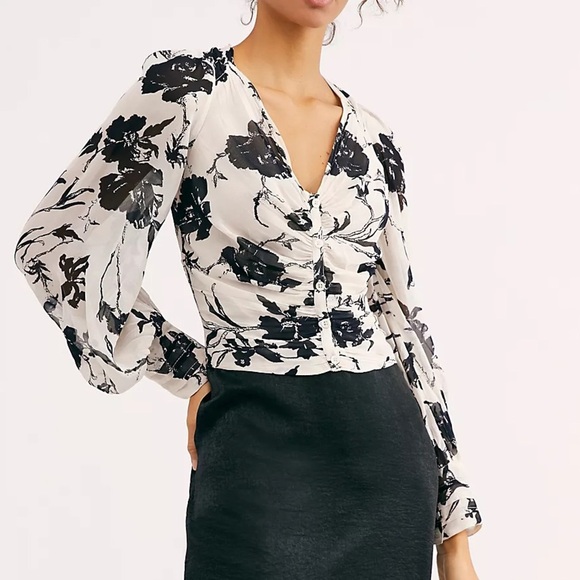 Free people If You Had My Love Printed Blouse L - Picture 1 of 5